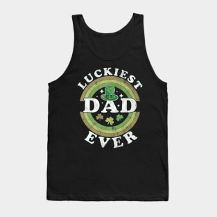 Luckiest Dad Ever Matching St Patty's Day Retro Vintage Tank Top